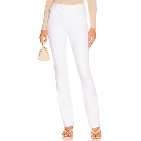 L'Agence Ruth High Rise Straight Jeans in Blanc Size 27 - Picture 1 of 6